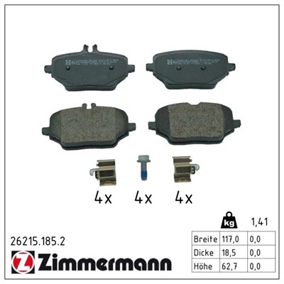 ZIMMERMANN 26215.185.2 Číslo výrobce: 26215. EAN: 4250238787549.