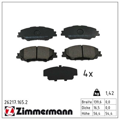 ZIMMERMANN 26217.165.2 Číslo výrobce: 26217. EAN: 4250238791607.