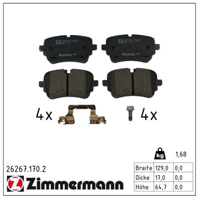 ZIMMERMANN 26267.170.2 Číslo výrobce: 26267. EAN: 4250238792765.