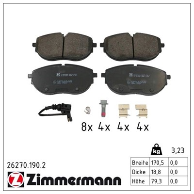 ZIMMERMANN 26270.190.2 Číslo výrobce: 26270. EAN: 4250238788362.