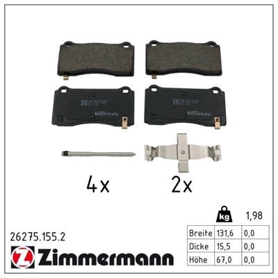 ZIMMERMANN 26275.155.2 Číslo výrobce: 26275. EAN: 4250238789765.