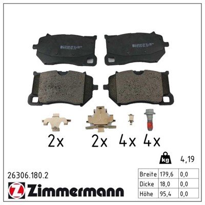 ZIMMERMANN 26306.180.2 Číslo výrobce: 26306. EAN: 4250238791539.