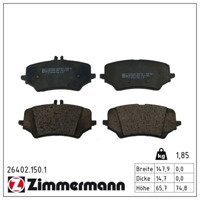 ZIMMERMANN 26402.150.1 Číslo výrobce: 26402. EAN: 4250238792093.