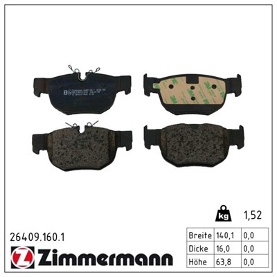 ZIMMERMANN 26409.160.1 Číslo výrobce: 26409. EAN: 4250238792413.