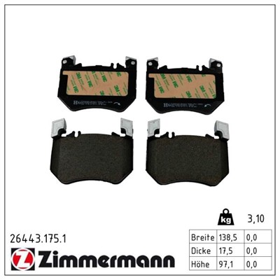ZIMMERMANN 26443.175.1 Číslo výrobce: 26443. EAN: 4250238790624.
