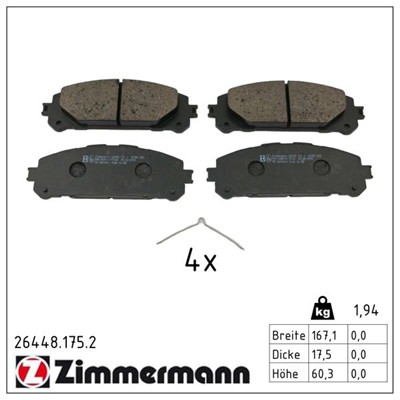 ZIMMERMANN 26448.175.2 Číslo výrobce: 26448. EAN: 4250238789710.