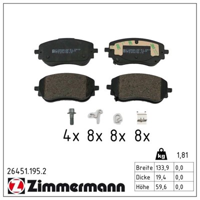 ZIMMERMANN 26451.195.2 Číslo výrobce: 26451. EAN: 4250238789895.