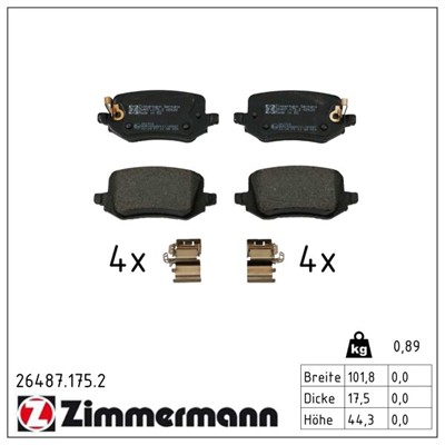 ZIMMERMANN 26487.175.2 Číslo výrobce: 26487. EAN: 4250238792437.
