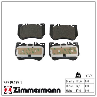 ZIMMERMANN 26519.175.1 Číslo výrobce: 26519. EAN: 4250238791379.