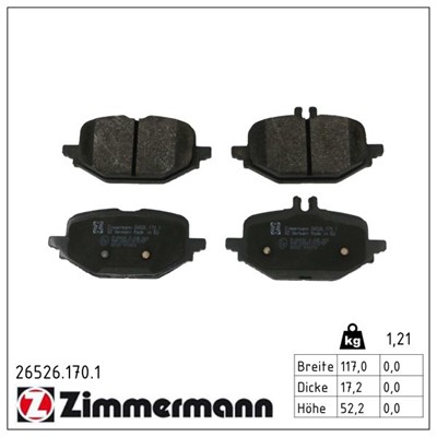 ZIMMERMANN 26526.170.1 Číslo výrobce: 26526. EAN: 4250238789772.