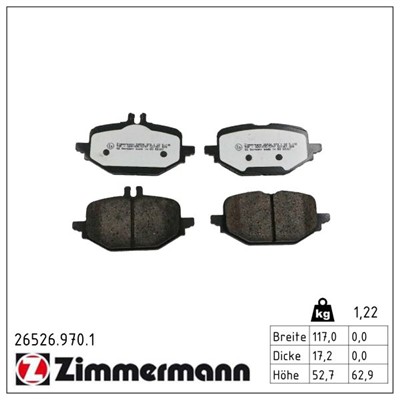 ZIMMERMANN 26526.970.1 Číslo výrobce: 26526. EAN: 4250238794189.
