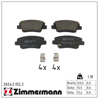 ZIMMERMANN 26543.155.2 Číslo výrobce: 26543. EAN: 4250238791430.