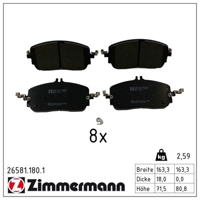 ZIMMERMANN 26581.180.1 Číslo výrobce: 26581. EAN: 4250238790587.