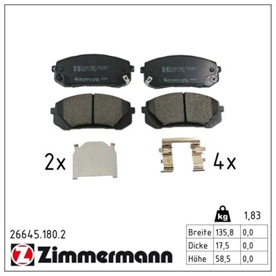 ZIMMERMANN 26645.180.2 Číslo výrobce: 26645. EAN: 4250238793342.