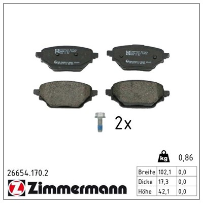 ZIMMERMANN 26654.170.2 Číslo výrobce: 26654. EAN: 4250238791515.