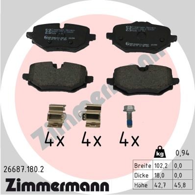 ZIMMERMANN 26687.180.2 Číslo výrobce: 26687. EAN: 4250238791324.