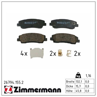 ZIMMERMANN 26794.155.2 Číslo výrobce: 26794. EAN: 4250238795315.