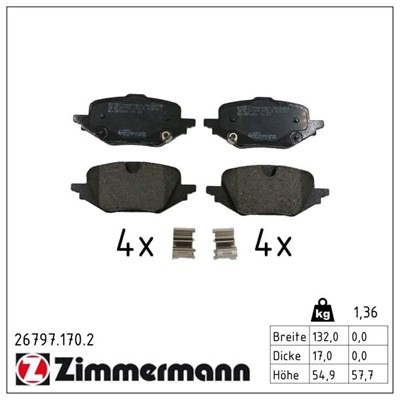 ZIMMERMANN 26797.170.2 Číslo výrobce: 26797. EAN: 4250238794356.