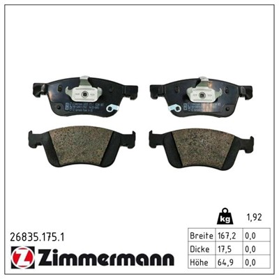 ZIMMERMANN 26835.175.1 Číslo výrobce: 26835. EAN: 4250238793243.