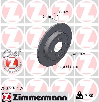 ZIMMERMANN 280.2701.20 EAN: 4250238787402.