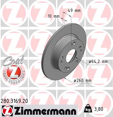 ZIMMERMANN 280.3169.20 EAN: 4250238764335.