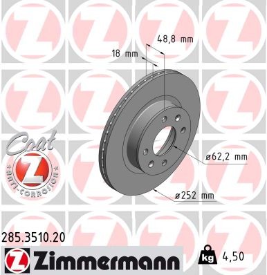 ZIMMERMANN 285.3510.20 EAN: 4250238752578.