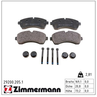 ZIMMERMANN 29200.205.1 Číslo výrobce: 29200. EAN: 4250238742210.