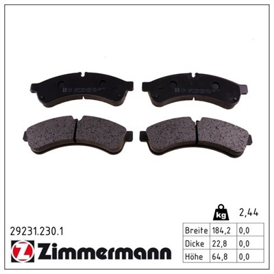 ZIMMERMANN 29231.230.1 Číslo výrobce: 29231. EAN: 4250238756132.