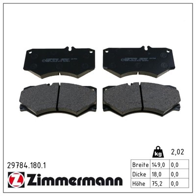 ZIMMERMANN 29784.180.1 Číslo výrobce: 20784. EAN: 4250238741558.