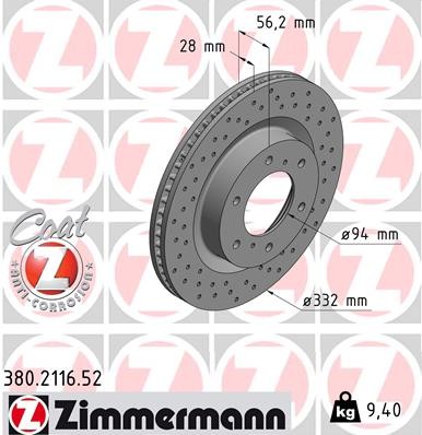 ZIMMERMANN 380.2116.52 EAN: 4250238769972.