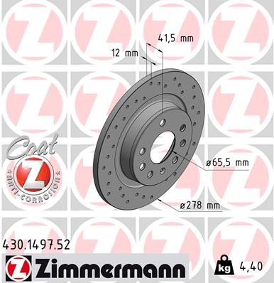 ZIMMERMANN 430.1497.52 EAN: 4250238750628.