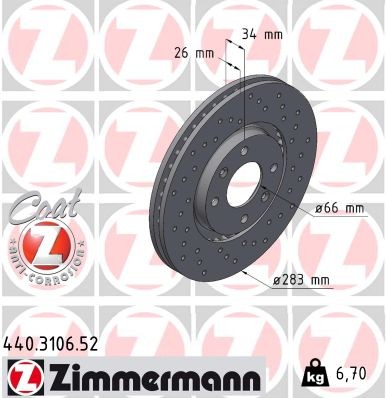 ZIMMERMANN 440.3106.52 EAN: 4250238747147.