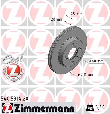 ZIMMERMANN 540.5314.20 EAN: 4250238776314.