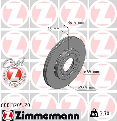 ZIMMERMANN 600.3205.20 EAN: 4250238762522.