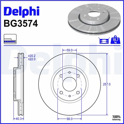 DELPHI BG3574 EAN: 5012759159521.