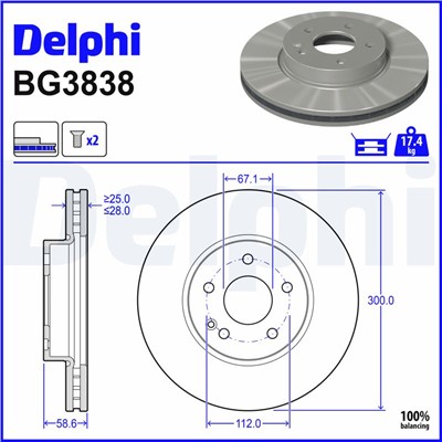 DELPHI BG3838 EAN: 5012759308578.
