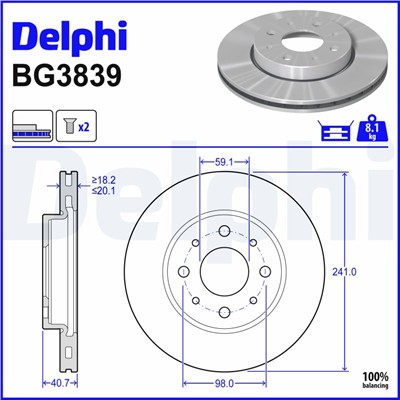 DELPHI BG3839 EAN: 5012759308585.