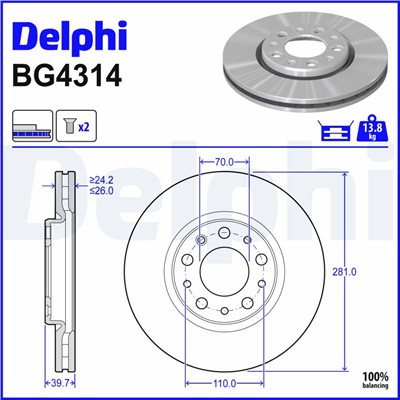 DELPHI BG4314 EAN: 5012759467398.
