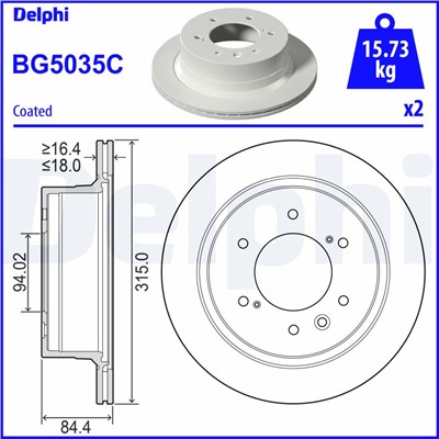 DELPHI BG5035C EAN: 5012759556580.