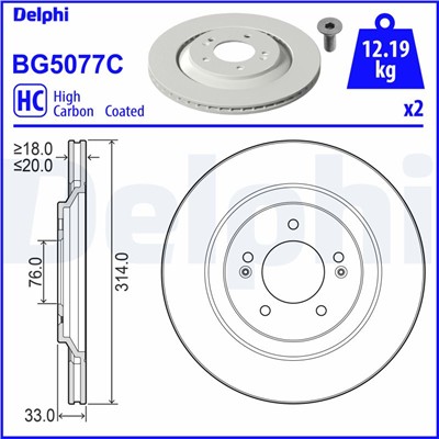 DELPHI BG5077C EAN: 5012759559949.