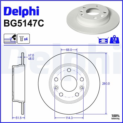 DELPHI BG5147C EAN: 5012759582046.
