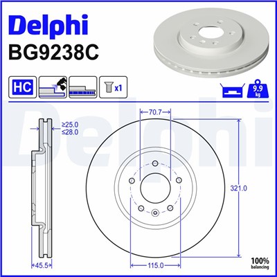 DELPHI BG9238C EAN: 5012759542712.