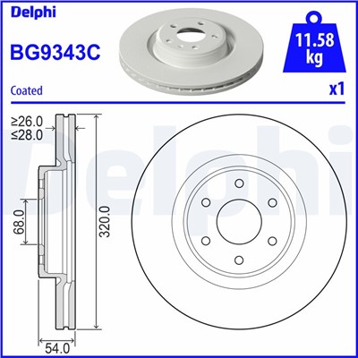 DELPHI BG9343C EAN: 5012759551202.
