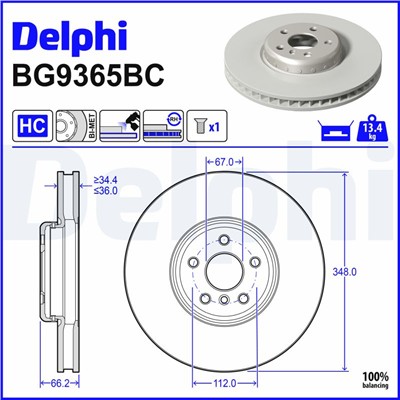 DELPHI BG9365BC EAN: 5012759556351.
