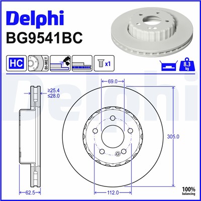 DELPHI BG9541BC EAN: 5012759654873.