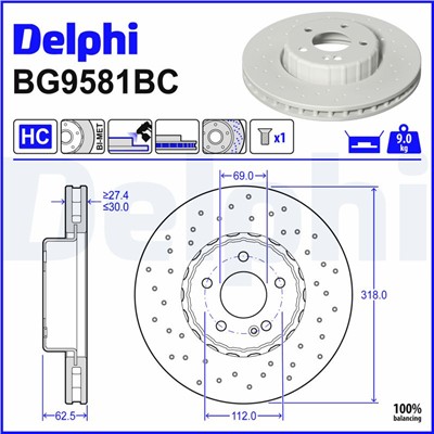 DELPHI BG9581BC EAN: 5012759599617.