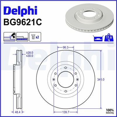 DELPHI BG9621C EAN: 5012759612828.