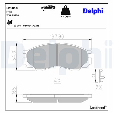 DELPHI LP1010 EAN: 5012759061626.