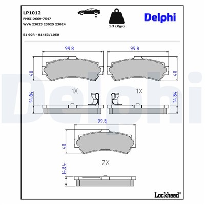 DELPHI LP1012 EAN: 5012759067321.