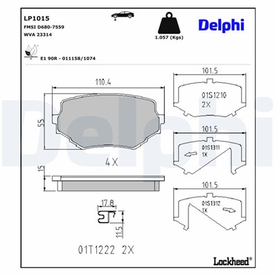 DELPHI LP1015 EAN: 5012759961223.
